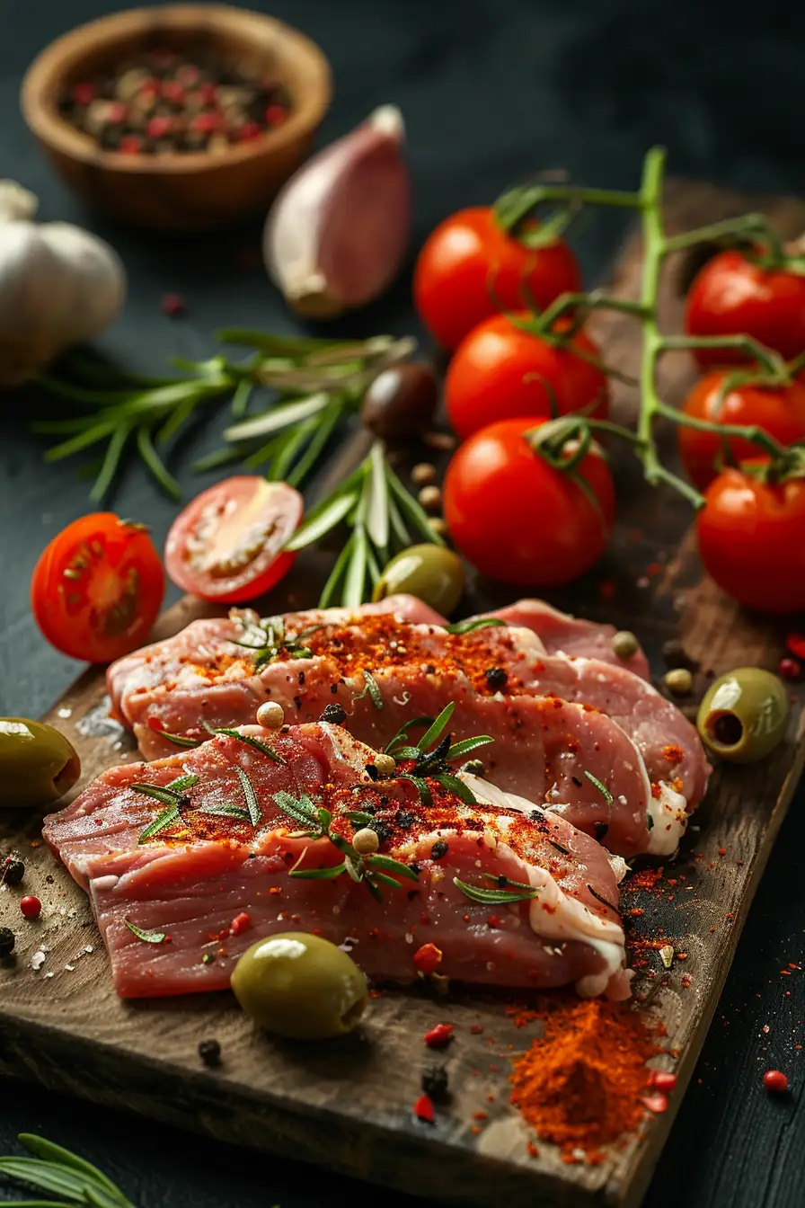 Porc savoureux aux épices et olives méditerranéennes